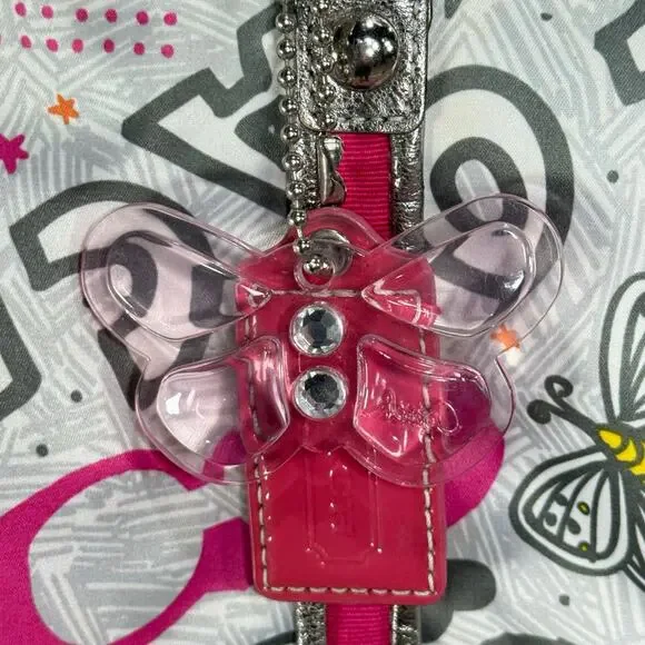 Vintage Y2k Coach Poppy Graffiti Tote Shoulder Bag Butterfly Charm Cutecore - Picture 4 of 14